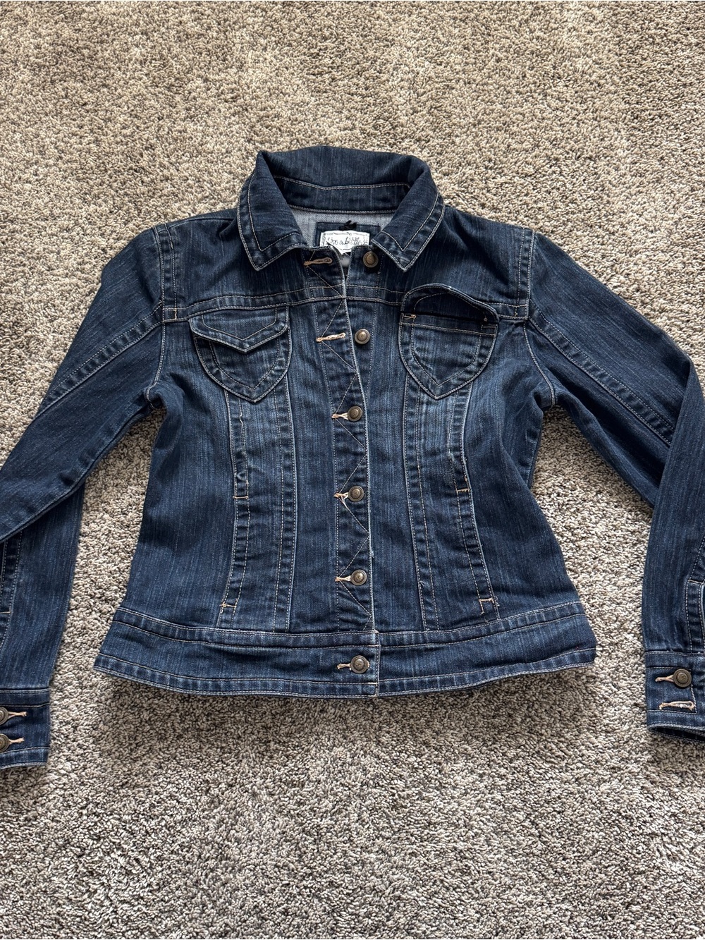 Classic Dark Blue Denim Jacket - Women